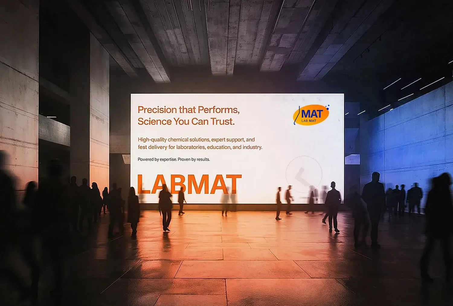 Labmat على شاشة معرض: «Precision that performs, science you can trust»